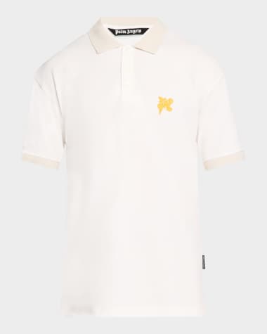 Palm Angels Men's Angel Portrait Logo Polo Shirt