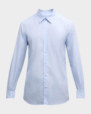 ZEGNA Men's Centoquaranta Cotton Check Sport Shirt