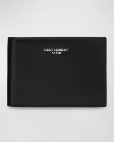 Saint Laurent Men's Logo Leather Bifold Wallet