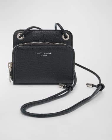Saint Laurent Men's Small Leather Crossbody Bag