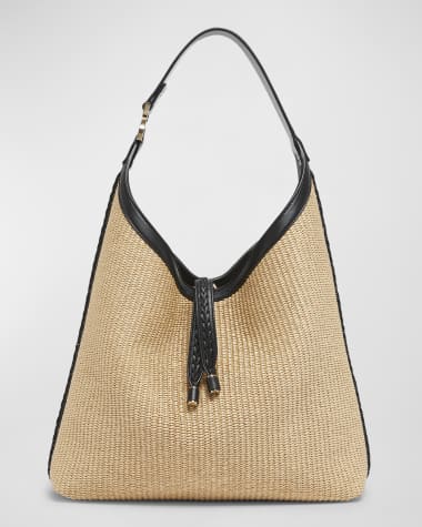 Chloe Marcie Hobo Bag in Raffia and Leather
