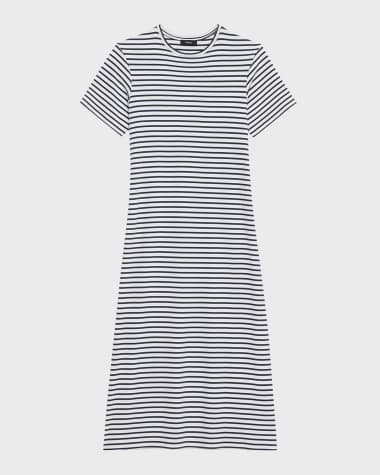 Theory Clinton Knit Short-Sleeve Midi T-Shirt Dress