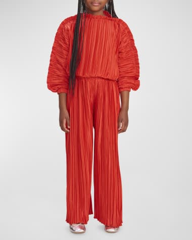 Cult Gaia Girl's Kassie Ribbed Wide Leg Pants, Size 4-12