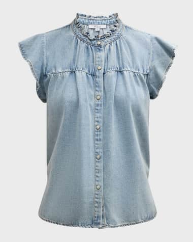 Rails Ruthie Flutter-Sleeve Denim Blouse