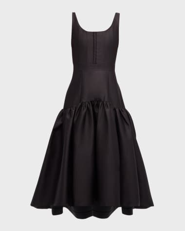 Alice + Olivia Diana Sleeveless Structured Midi Dress