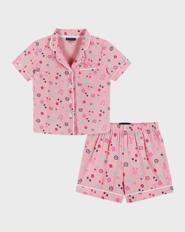 Andy & Evan Girl's Floral-Print Shorts Pajama Set, Size 2T-6X