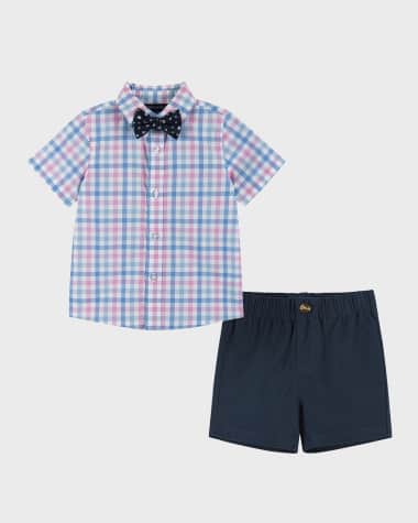 Andy & Evan Boy's Three-Piece Button Down Set, Size Newborn-24M