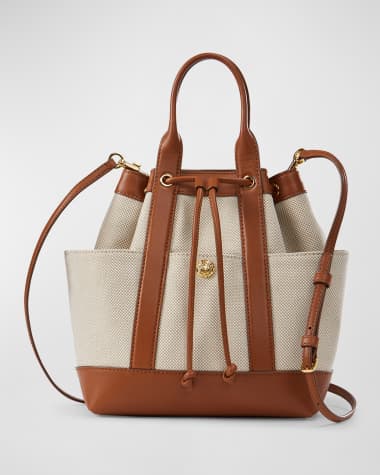 Veronica Beard Goody Drawstring Canvas Crossbody Bag