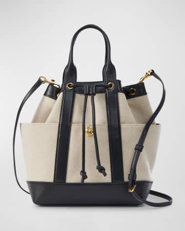 Veronica Beard Goody Drawstring Canvas Crossbody Bag