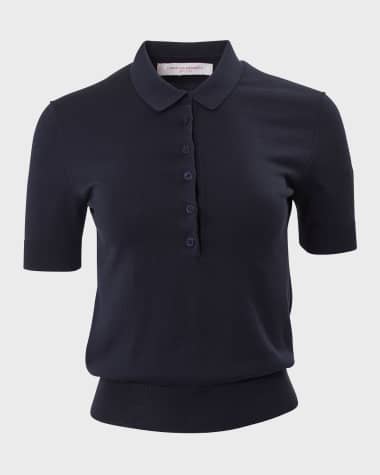 Carolina Herrera Short-Sleeve Knit Polo Shirt