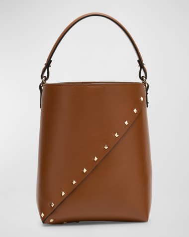 Valentino Garavani Wispy Small Rockstud Leather Bucket Bag