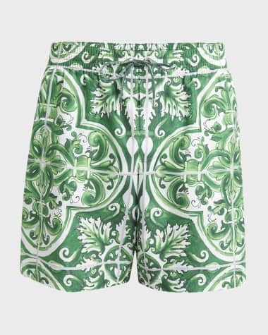 Dolce&Gabbana Men's Majolica Swim Shorts