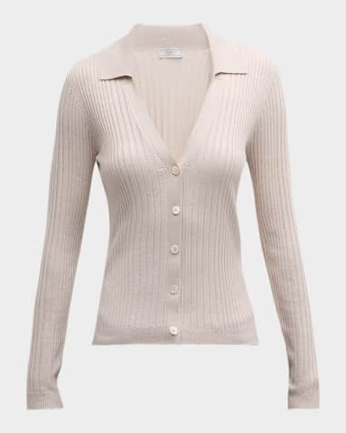 Peserico Ribbed Button-Down Cardigan