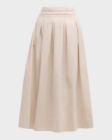 Peserico Pleated A-Line Midi Skirt