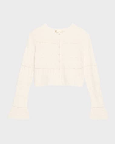 LoveShackFancy Media Cropped Pointelle Cardigan