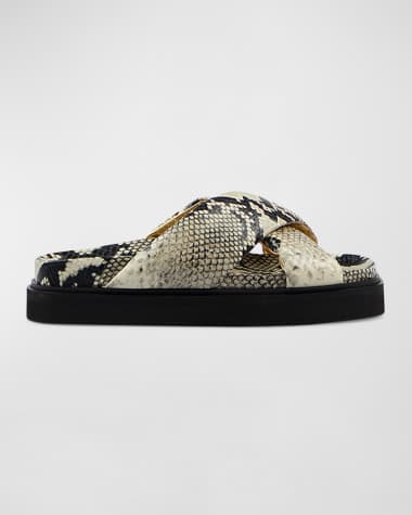Paris Texas Portland Embossed Crisscross Slide Sandals