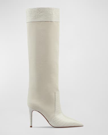 Paris Texas Croco Stiletto Knee Boots