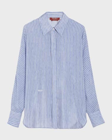 Max Mara Studio Dinar Striped Button-Down Shirt