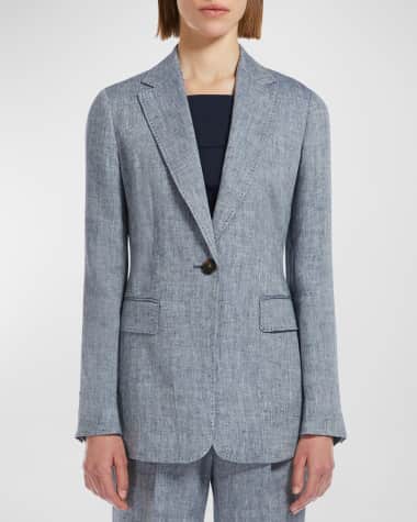 Max Mara Studio Palau Heathered Single-Button Jacket