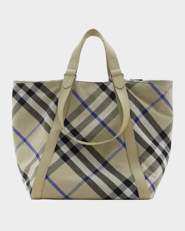 Burberry Check Jacquard-Woven Tote Bag