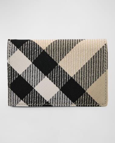 Burberry Bifold Check Leather Card Case