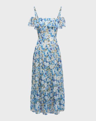 PAIGE Carmelia Floral Off-Shoulder Tiered Maxi Dress