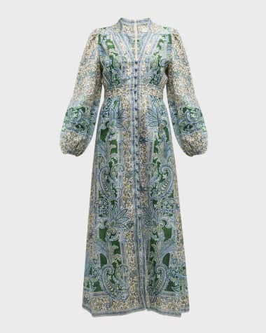 Zimmermann Ottie Plunge Midi Dress