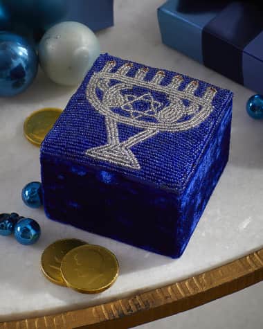 Sudha Pennathur Beaded Menorah Jewelry Box
