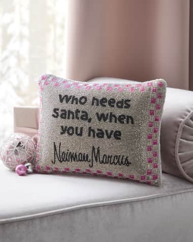 Sudha Pennathur Who Needs Santa Beaded Decorative Pillow