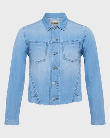 L'Agence Janelle Slim Raw Denim Jacket