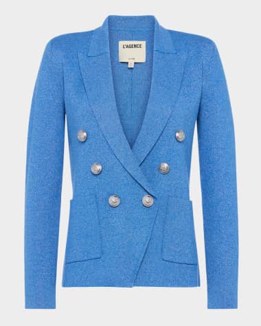 L'Agence Kenzie Metallic Knit Blazer