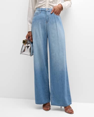 L'Agence Alicent High-Rise Sneaker Wide-Leg Jeans