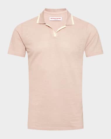 Orlebar Brown Men's Felix Linen Pique Polo Shirt