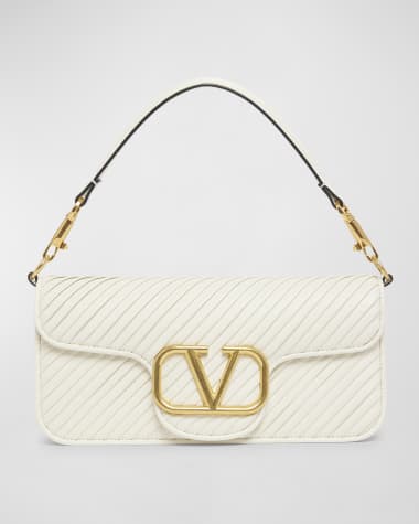 Valentino Garavani VLOGO Plisse Leather Chain Shoulder Bag