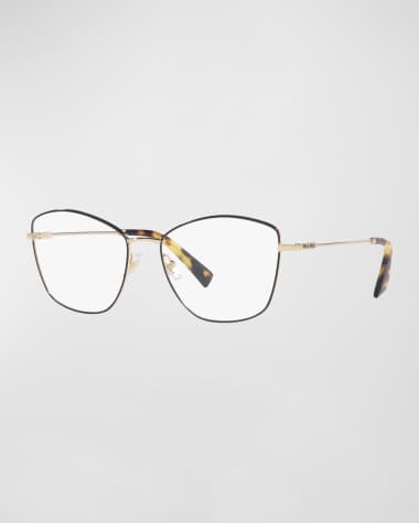 Miu Miu Logo Steel & Plastic Butterfly Optical Glasses