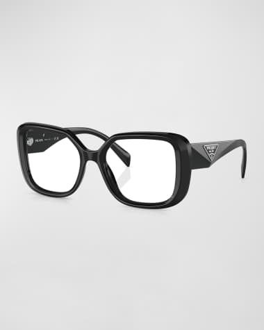 Prada Symbole Beveled Acetate & Plastic Square Glasses