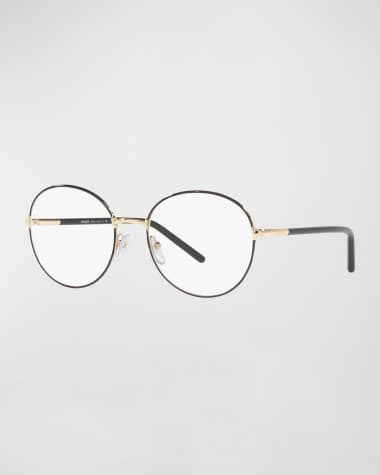 Prada Engraved Logo Metal & Plastic Round Glasses