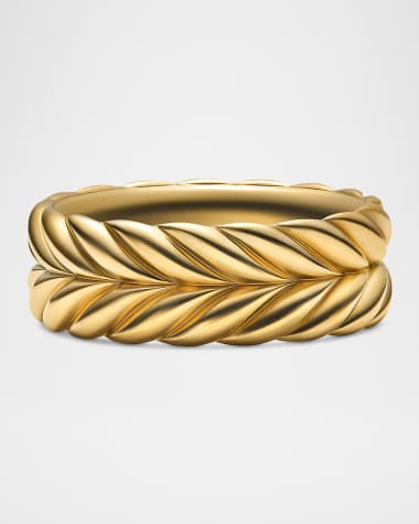 David Yurman Men's Chevron Band Ring in 18K Gold, 8.5mm