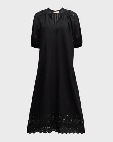 Vanessa Bruno Chakila Eyelet-Embroidered Midi Shift Dress