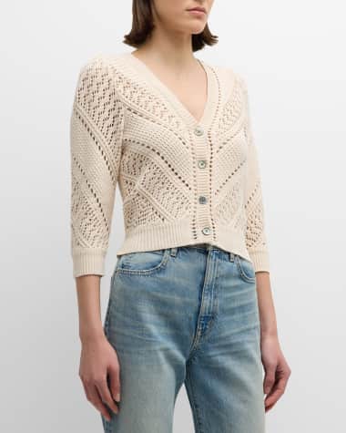 Vanessa Bruno Cinzia Mixed-Stitch Cotton Cardigan