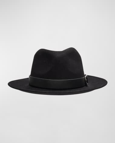 Valentino Garavani V-Logo Wool Fedora With Leather Band
