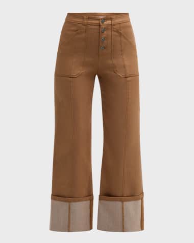 Cinq a Sept Cuffed Benji Cropped Flare Pants