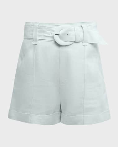 Cinq a Sept Aldi Belted Wide-Leg Linen Shorts