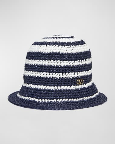 Valentino The Bold Edition V-Logo Crochet Bucket Hat