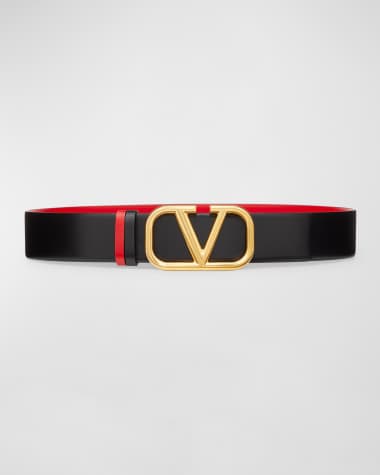 Valentino V-Logo Signature Reversible Leather Belt