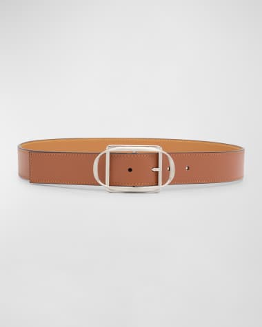 Loewe Curved Buckle Leather Belt