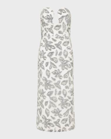 REBECCA VALLANCE Suki Strapless Bead & Sequin Midi Dress