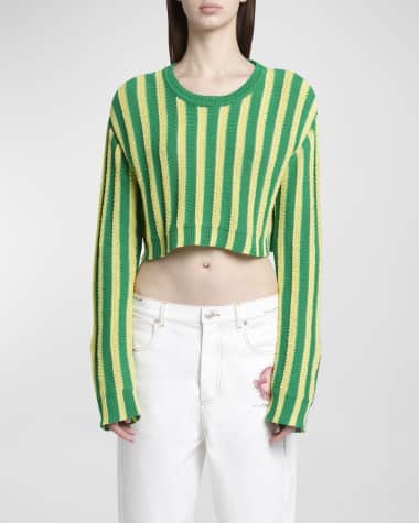 Marni Striped Crewneck Crop Sweater