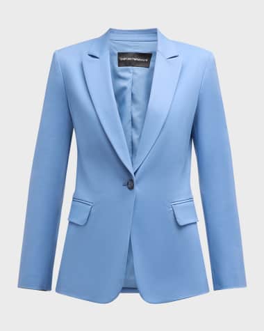 Emporio Armani Single-Button Couture Cotton Blazer