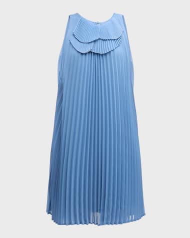 Emporio Armani Sleeveless Pleated Mini Shift Dress